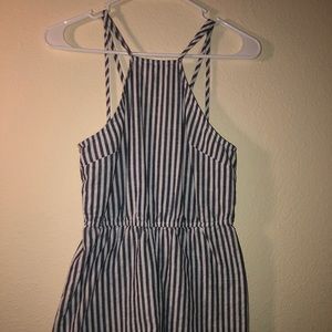 Blue and White Stripe Romper